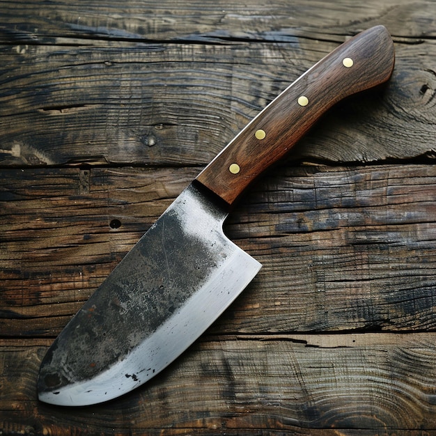 Photo a knife that has been made by wood