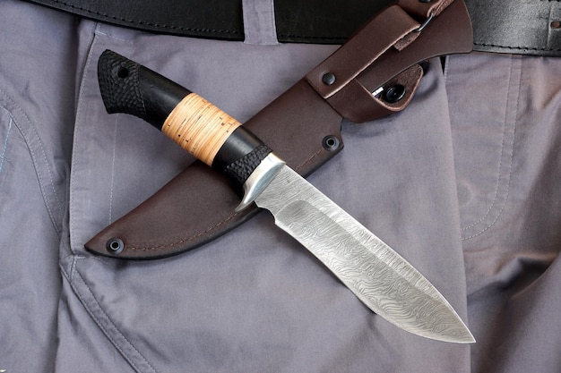 Knife tourist from Damascus steel