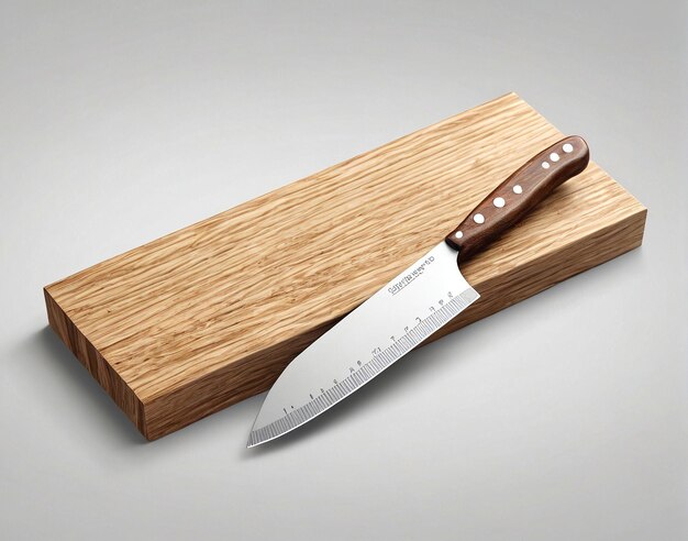 a knife on a wooden block