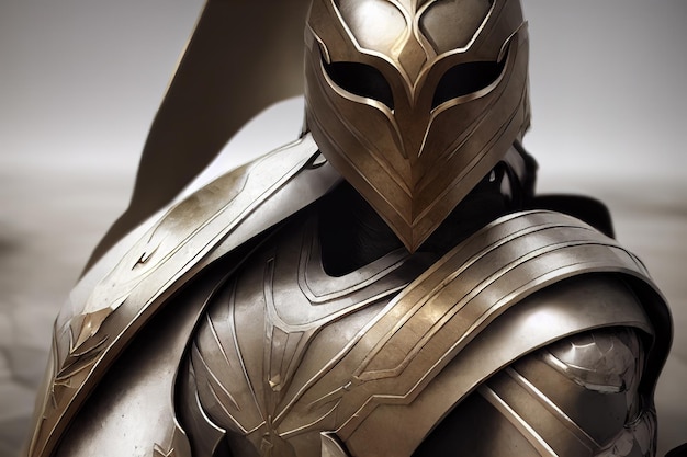 knight armor closeup digital illustration