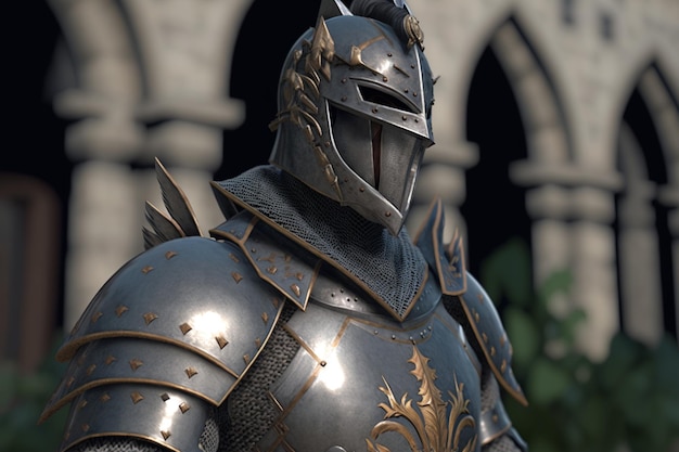 A knight in a castle with the word knights on it