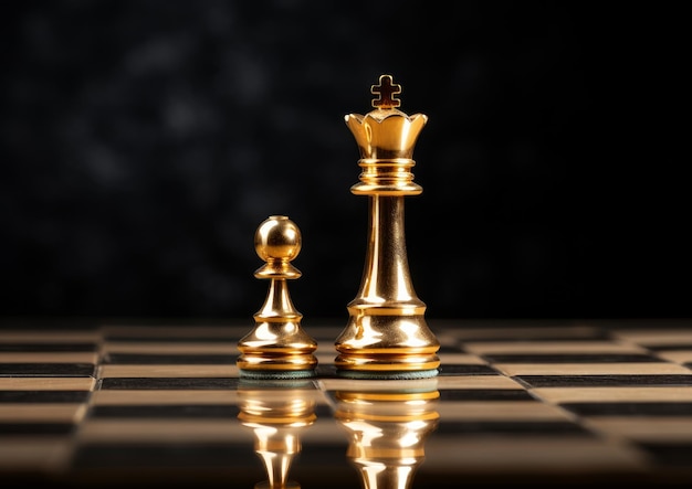 Knight chess on board business concept