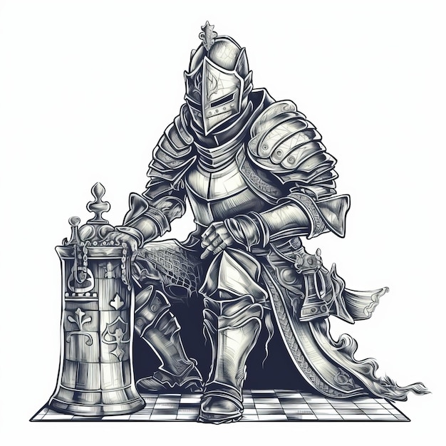 knight chess vector illustration for t shirt