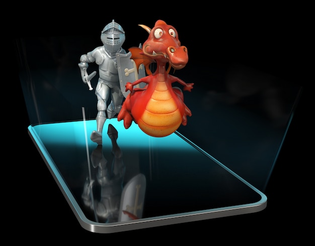 Knight and Dragon - 3D character