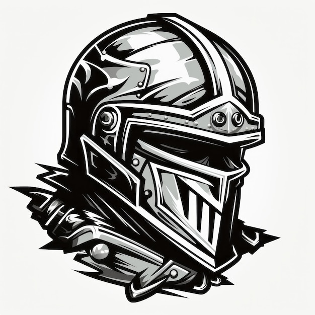 Knight Helmet Illustration Vector Style For Sale