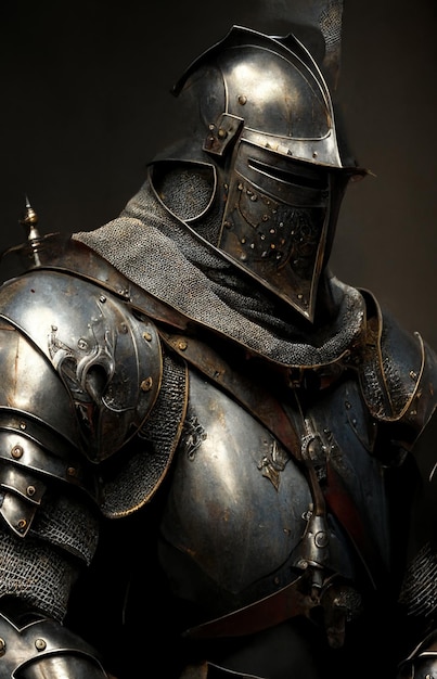 A knight's armor with the number 3 on it