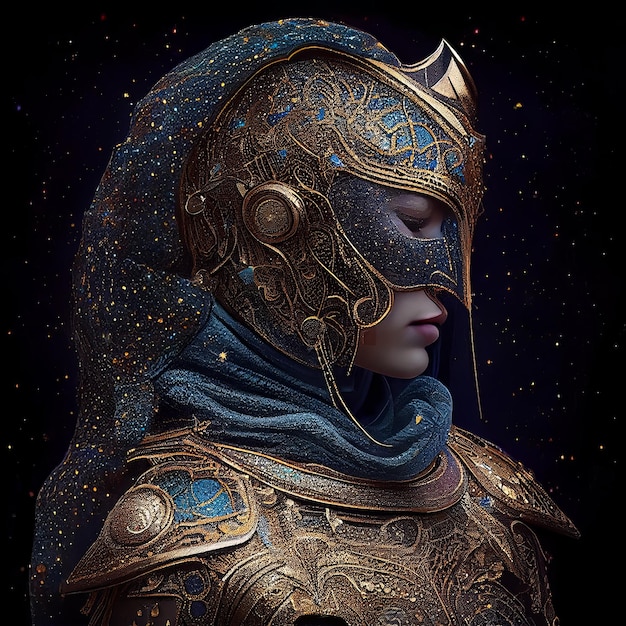 Knight warrior ai generated magic hero head portrait paladin digital artwork