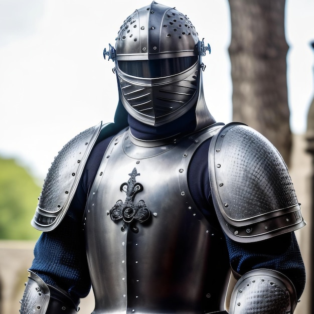 A knight wearing a helmet with the number 2 on it