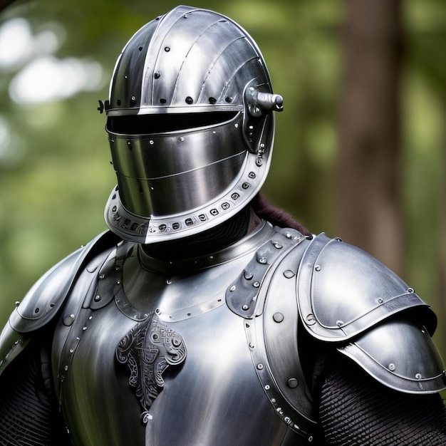 A knight wearing a helmet with the number 5 on it.