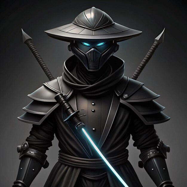 a knight with a sword and shield on his head