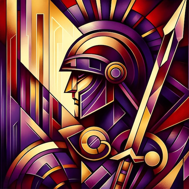 a knight with a sword and shield on it