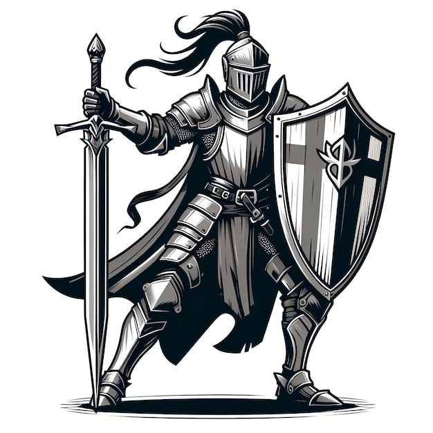 knight with sword and shield