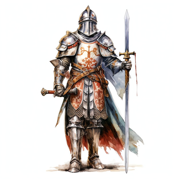 Knightly order Medieval watercolor fantasy