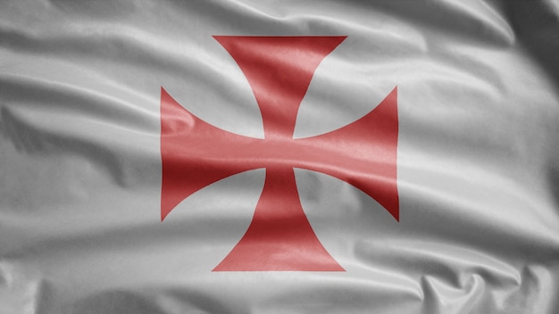 The knights templars flag waving in the wind