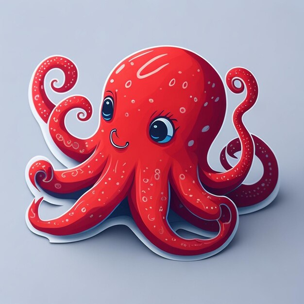 Knip het stickerontwerp uit met gegenereerde octopus-thema AI