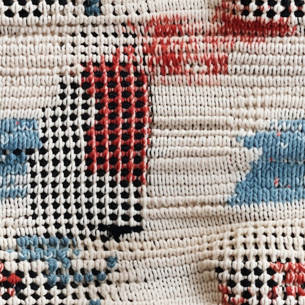 Foto tessuti a base di lana a motivi punteggiati a maglia ai