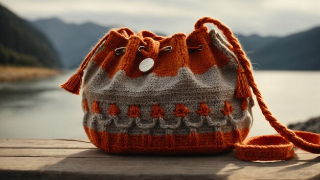 Photo knitted bag