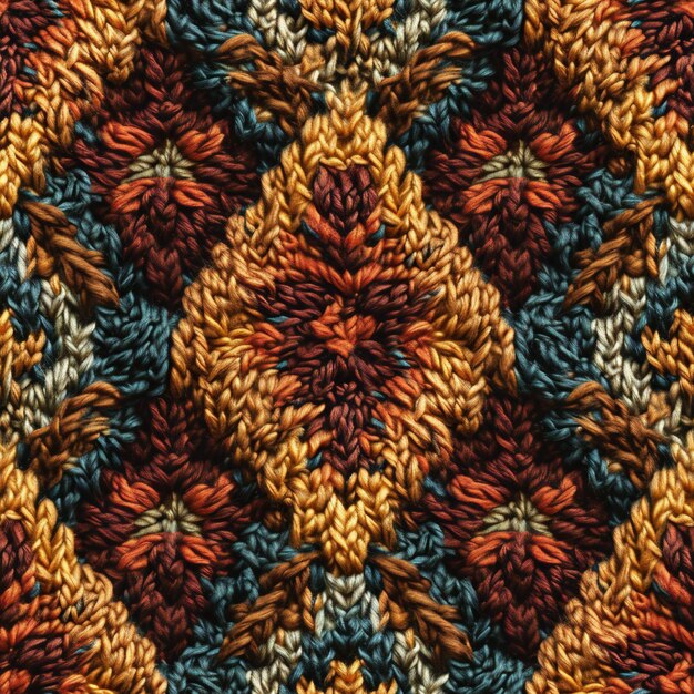 knitted Boho Design Texture Seamless Background