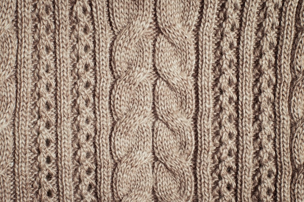 Knitted fabric wool texture close up