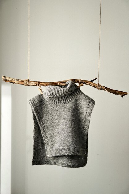 Knitted grey vest made of Norwegian yarn