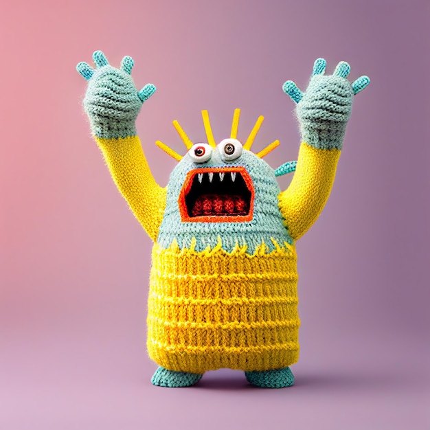 Knitted monster Generative AI