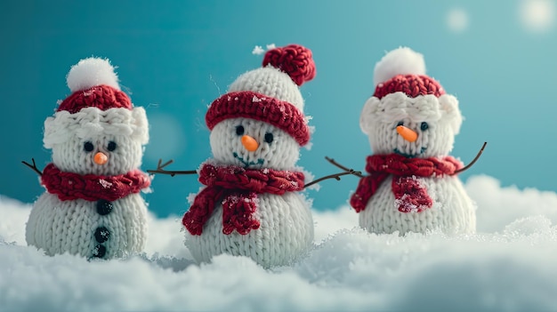 Knitted snowmen Generative AI