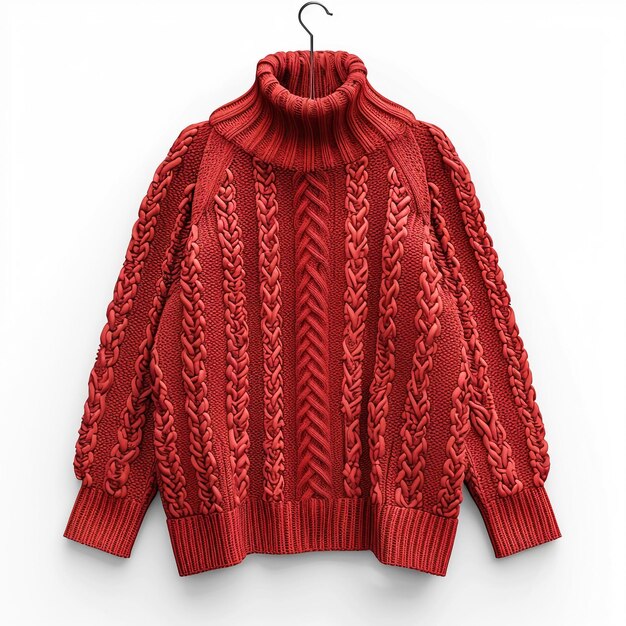 색 바탕에 뜨개질 스웨터