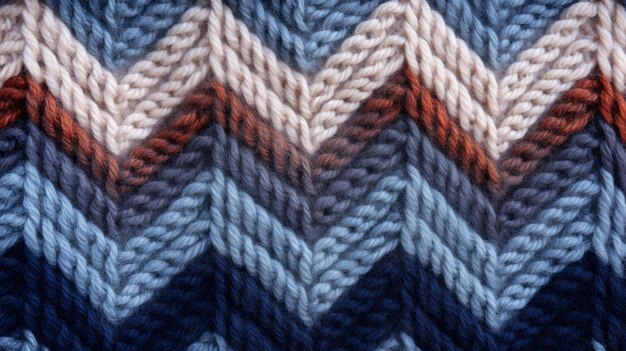 Knitted texture with zigzag patterns