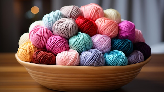 Knitting Course Colorful Threads in Basket Photography