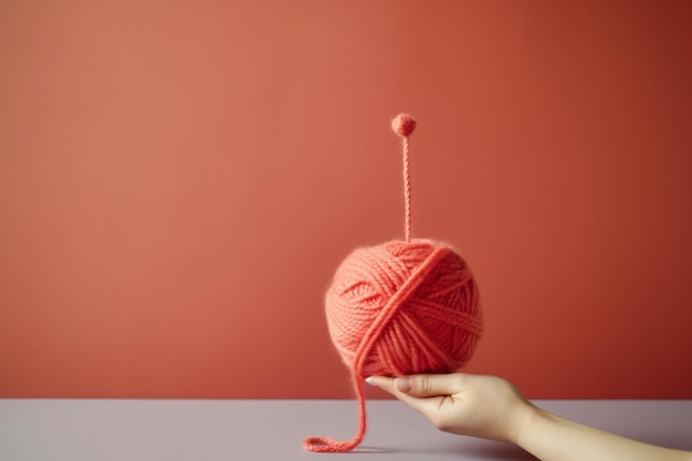 Knitting pattern photo with copy space