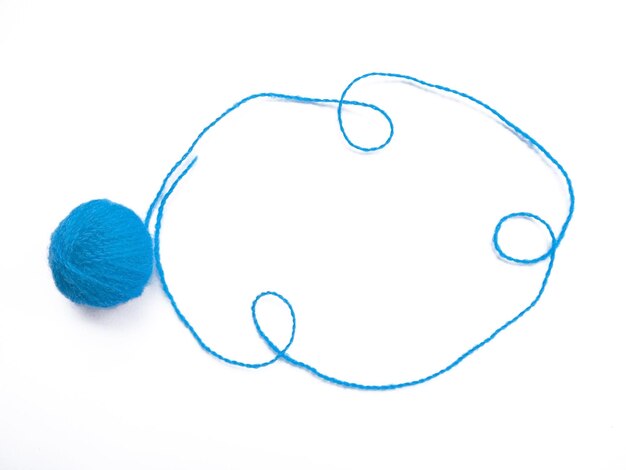 Knitting yarn on isolated white background