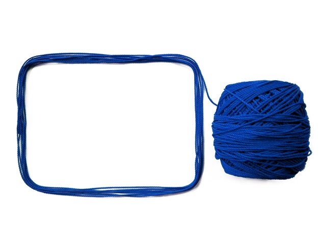 Knitting yarn on isolated white background