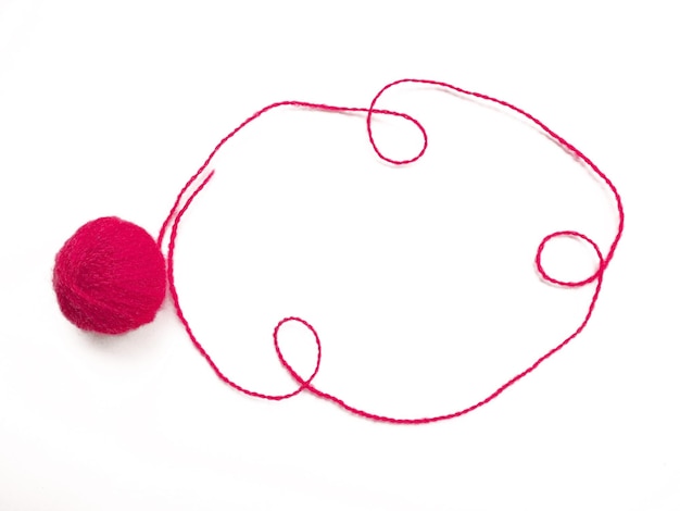 knitting yarn on white background