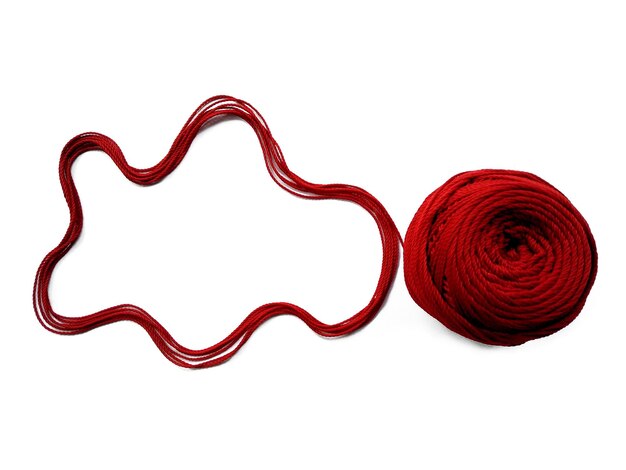 knitting yarn on white background