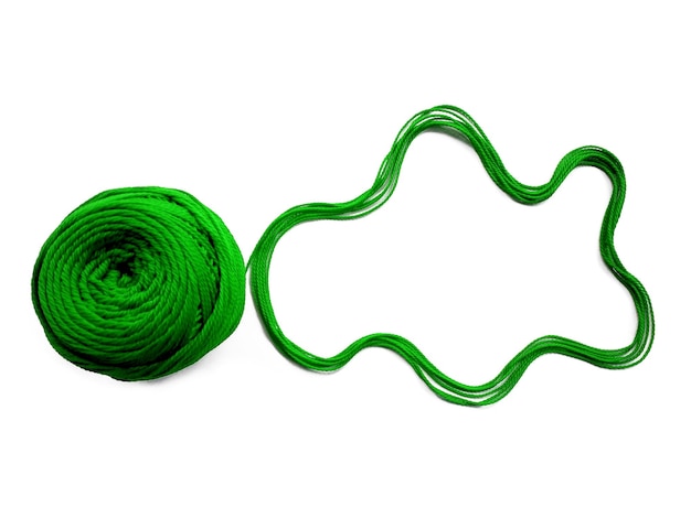 knitting yarn on white background