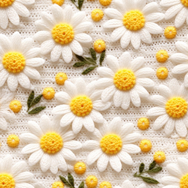 写真 黄色と白の花を編む