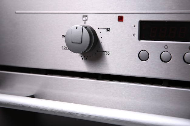 knob on an electric oven close up