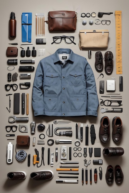 Knolling of Men's daily supplies