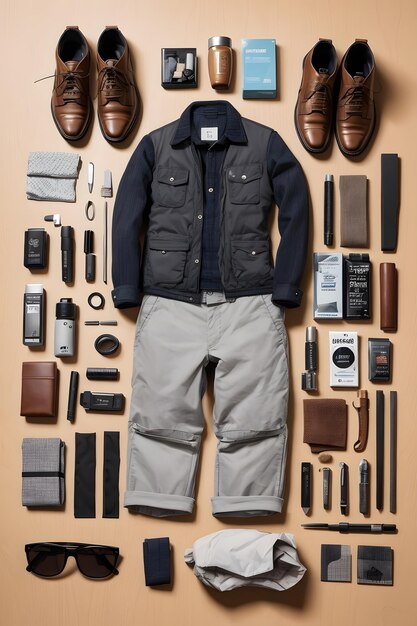 Knolling of Men's daily supplies