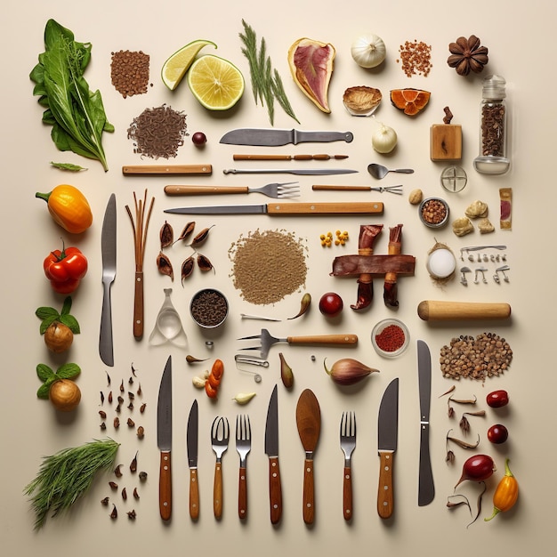 Foto attrezzatura da cucina in stile knolling