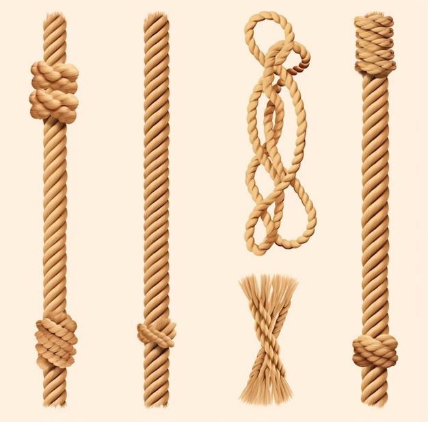 Photo knotted rope design illustration collection