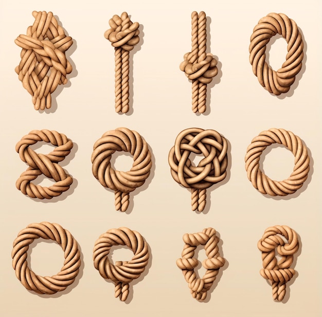 Photo knotted rope design illustration collection