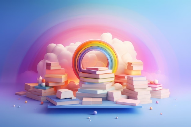 knowledge and book make a perfect vector illustration