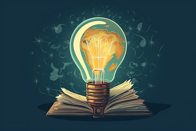 knowledge and book make a perfect vector illustration