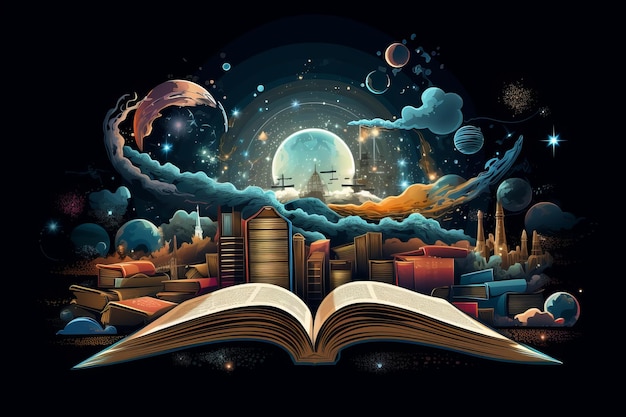 knowledge and book make a perfect vector illustration