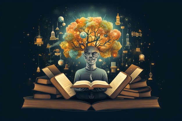 knowledge and book make a perfect vector illustration