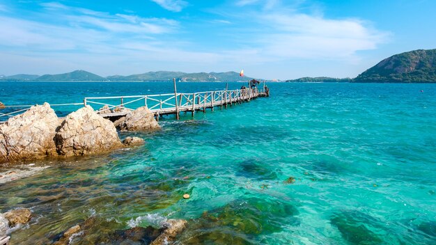 Ko Kham Island Sattahip Chonburi Samaesan Thailand a tropical Island in Thailand with a blue ocean