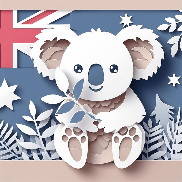 Koala-achtige achtergrond voor Australiëdag 26 januari voor advertenties op sociale media met ruimte