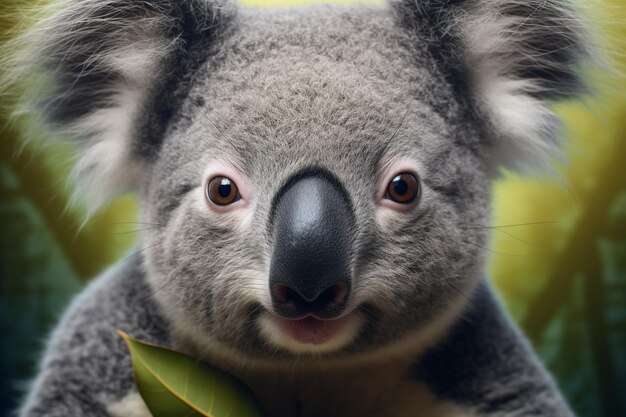 Photo koala baby on mother's back