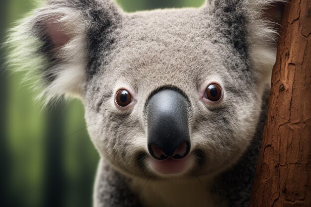 Foto il bambino koala sulla schiena della madre.